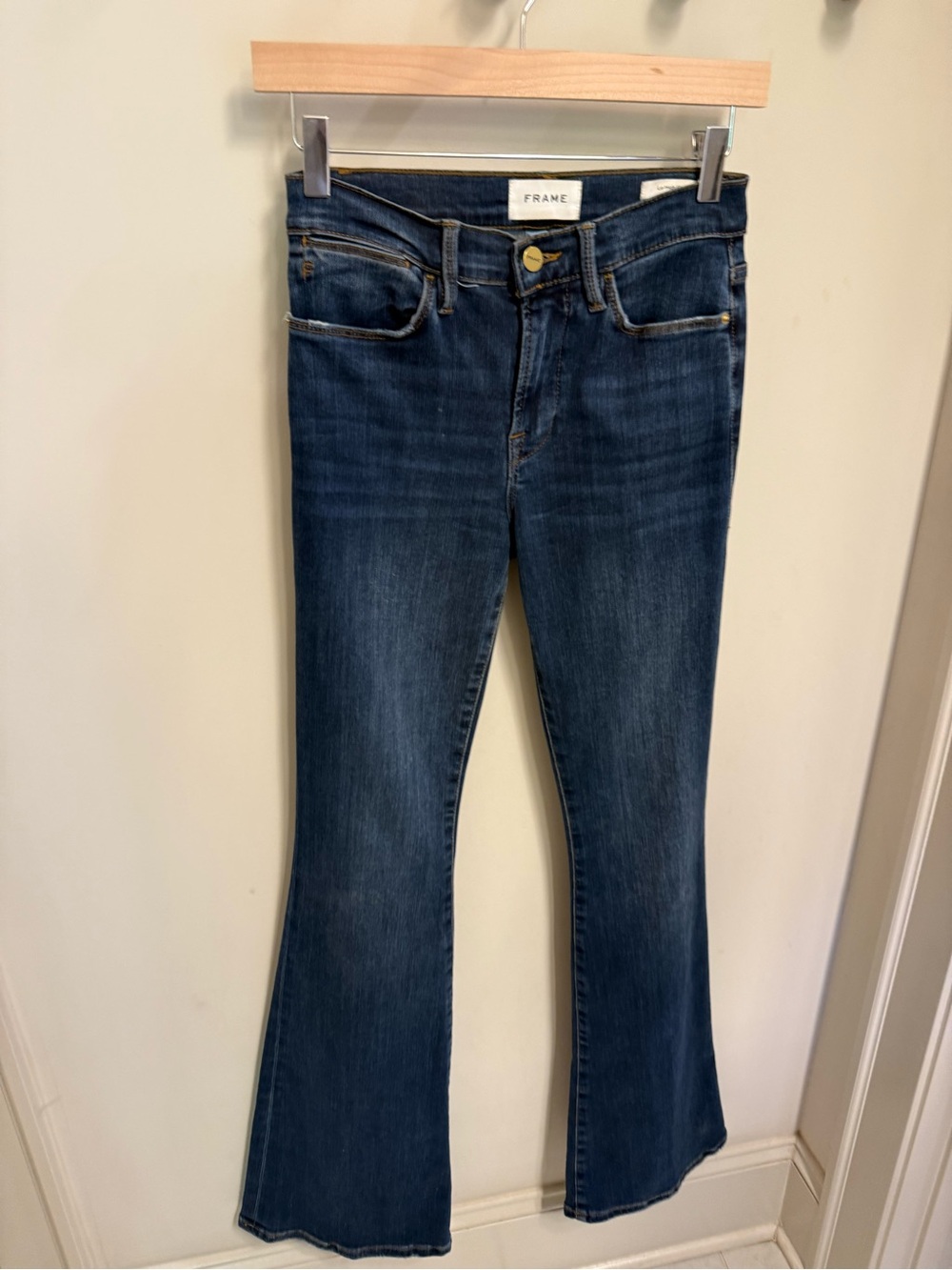 Frame Denim Medium/Dark Blue Flared Jeans - Women's